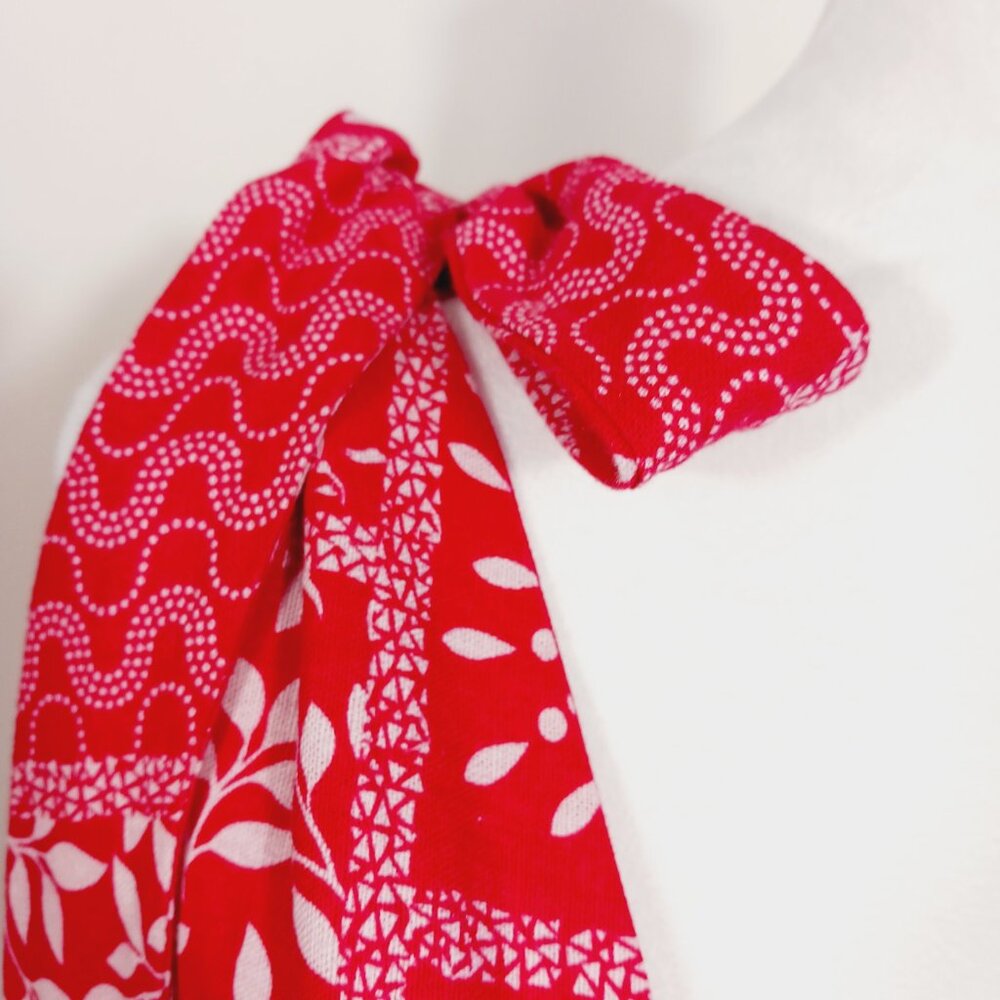 House of Harlow 1960, Small, Mini Sundress, Red/White, Tie Shoulders, Linen Blen - Picture 11 of 16